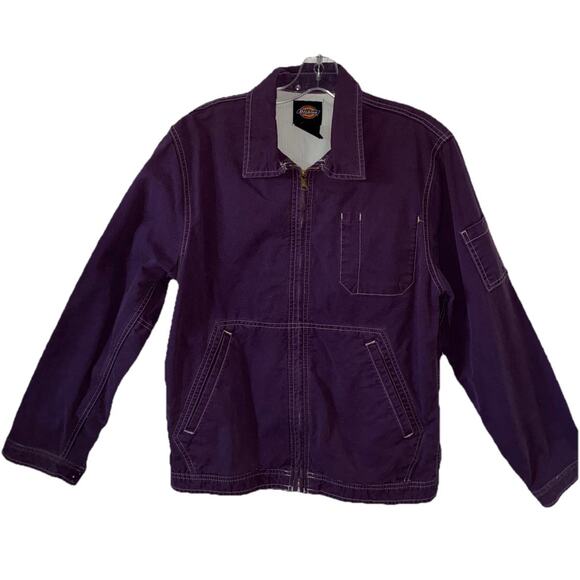 Dickies Mens Jacket Purple Size Small Great Condition White Stitching Pockets - Picture 2 of 10
